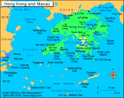 Travel Business Assistance | S.A.R. Hong Kong | Map of Hong Kong